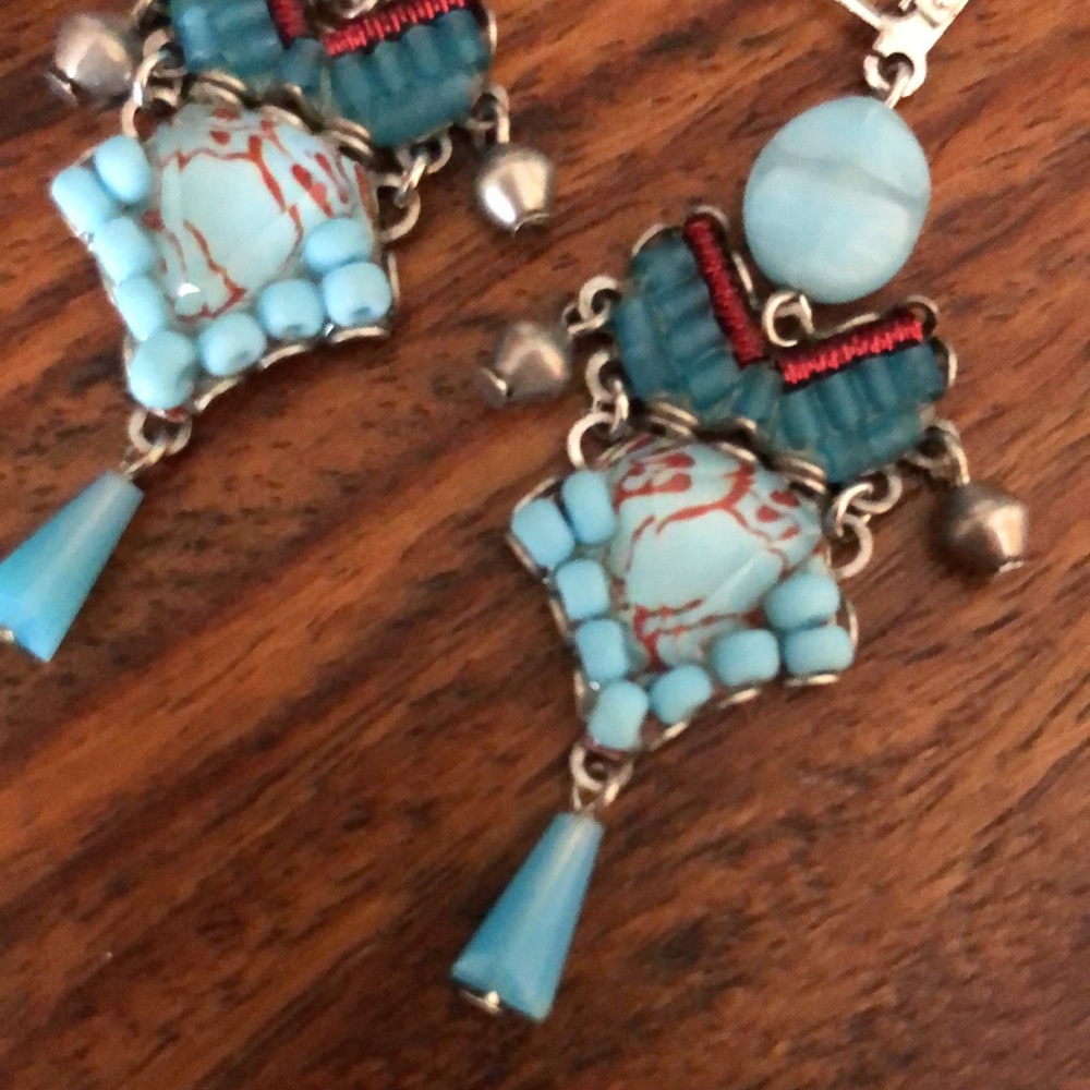 Sundance Sterling Silver, Natural Stone & Glass Bead Earrings - Picture 3 of 3